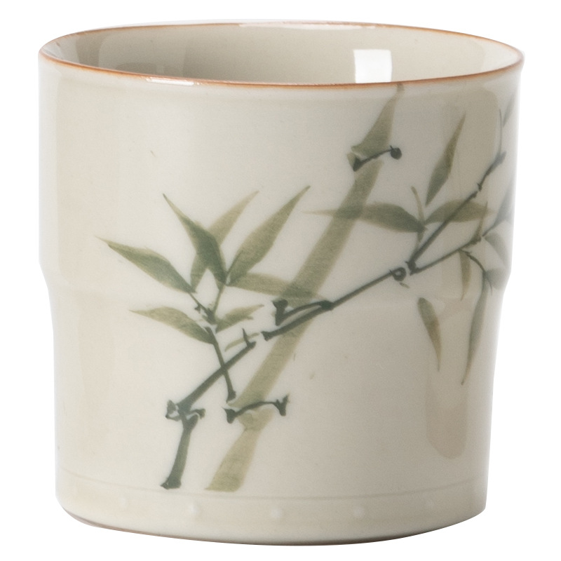 Cốc trà tre xanh ngọc bích cốc chủ nhân cốc đơn dụng cụ trà Kung Fu kiểu Trung Quốc gia dụng cốc trà gốm sứ đãi khách cốc trà lớn