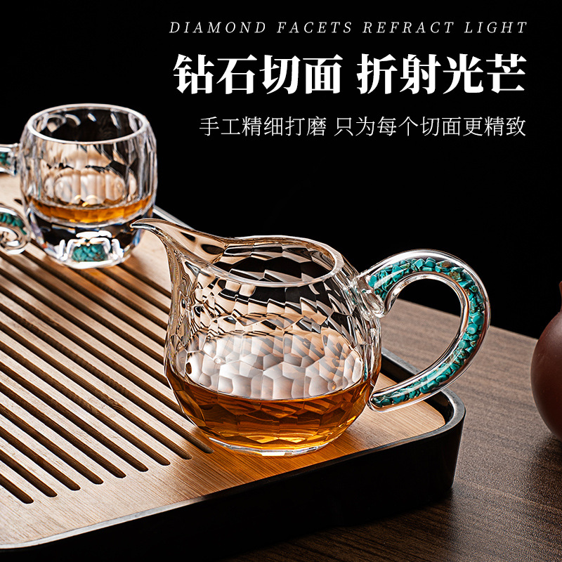 Cốc pha lê Xishi giá trị cao pha trà cốc và dụng cụ pha trà nhỏ chịu nhiệt cao dụng cụ pha trà 2025 mẫu mới