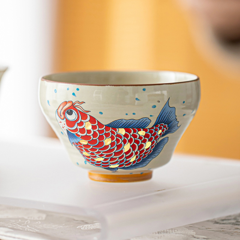 Cỏ cây xám vàng ngọc đầy đủ cốc chủ nhân cốc trà cốc trà phong cách Trung Quốc cổ điển cốc chuyên dụng uống trà dung tích lớn đơn