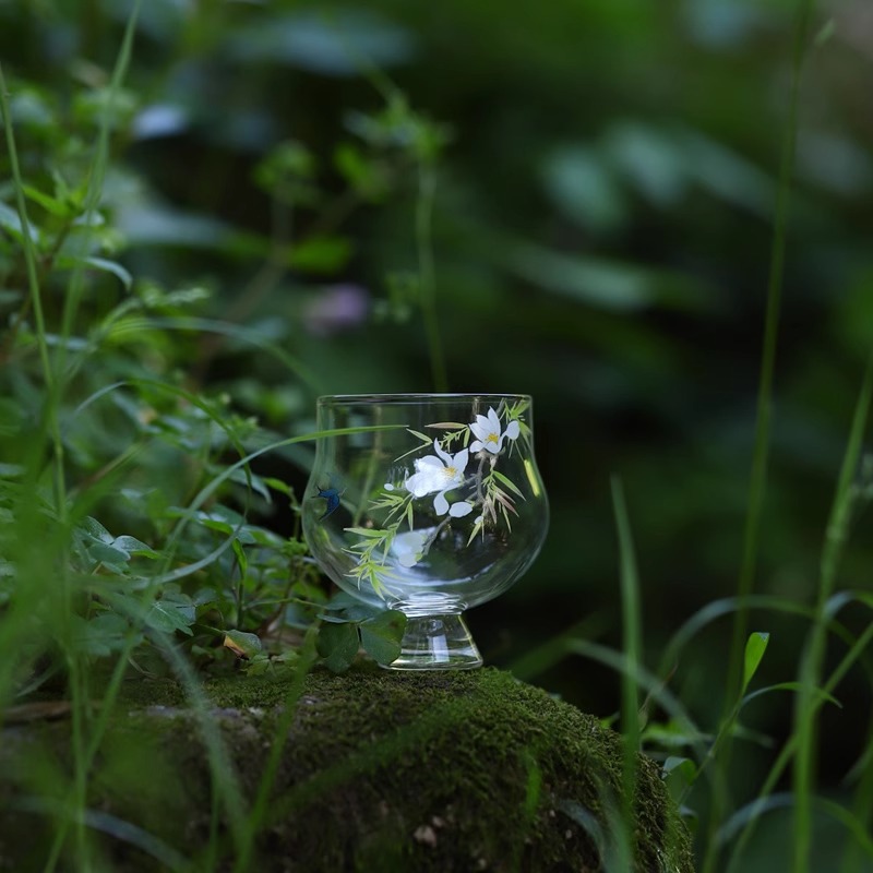 Cốc nước thủy tinh Cốc pha trà chân cao cá nhân Thiết bị pha trà cao cấp Cốc trà xanh chịu nhiệt cao cấp Cốc trà chuyên dụng