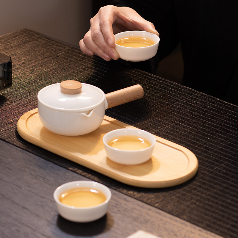 Bộ ấm chén trà ngọc, bộ trà kung fu du lịch, khay trà, bộ ấm chén gaiwan đầy đủ, hộp quà tặng dành cho người lớn tuổi và lãnh đạo
