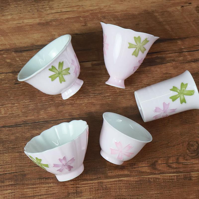 Cốc chủ nhân Arita nướng bằng tay bột dịu dàng cốc trà cốc đơn gốm sứ gia dụng giá trị cao bộ trà kung fu cá nhân