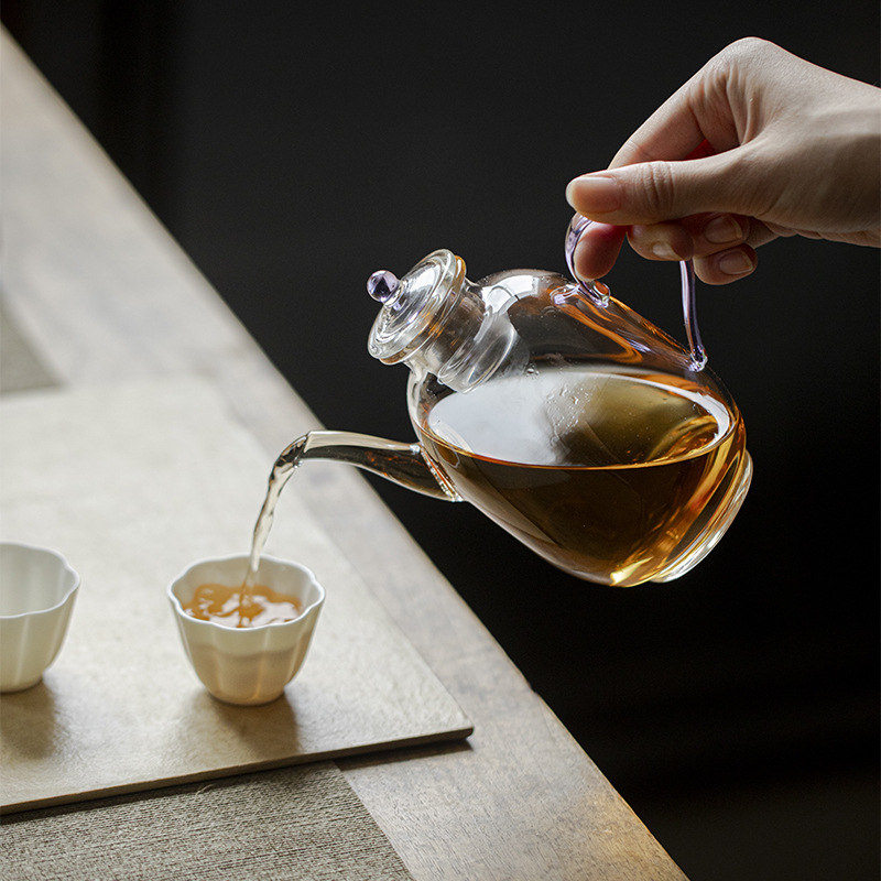 Ấm thủy tinh kiểu Song ấm pha trà nhiệt độ cao borosilicat ấm pha trà bếp gốm điện ấm thủy tinh