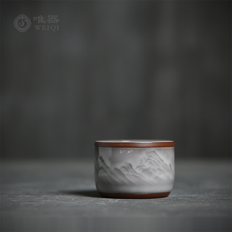Tách trà gốm sứ Wu Jun Kung Fu, tách trà thủ công, tách trà đơn, tách trà Pu'er, tách trà nhỏ cá nhân dành cho nam và nữ