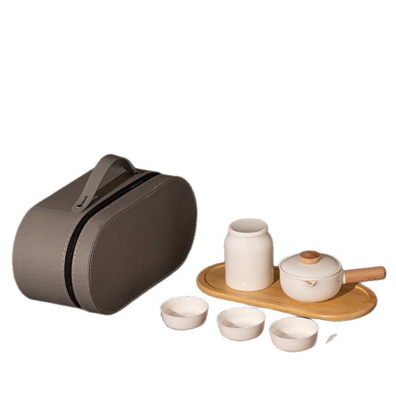Bộ ấm chén trà ngọc, bộ trà kung fu du lịch, khay trà, bộ ấm chén gaiwan đầy đủ, hộp quà tặng dành cho người lớn tuổi và lãnh đạo