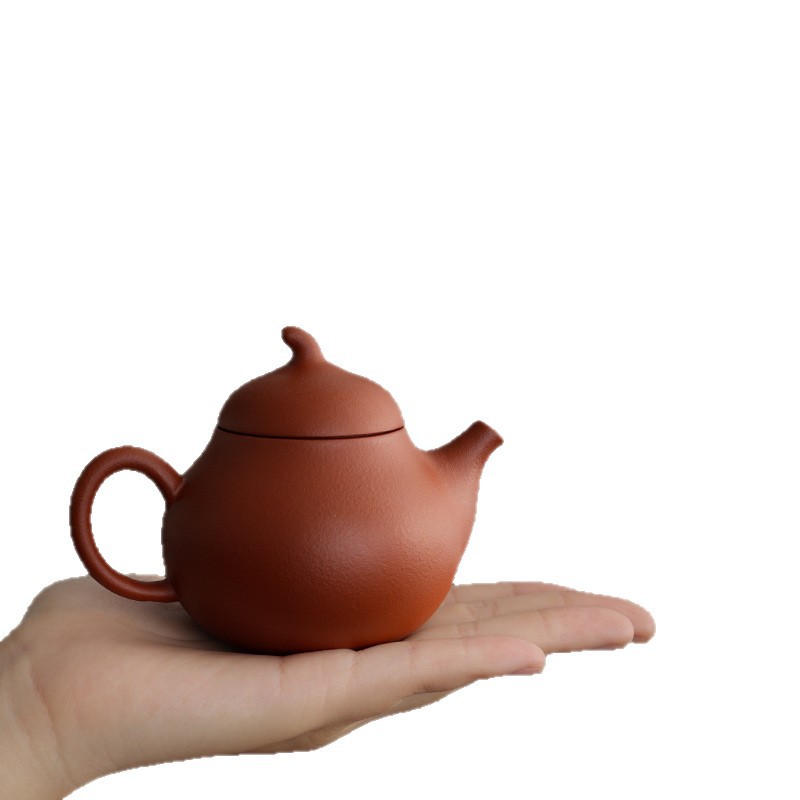 Bộ ấm chén đất sét tím thủ công Yixing Da Hong Pao, ấm pha trà thủ công, ấm pha trà Xishi, ấm đơn.