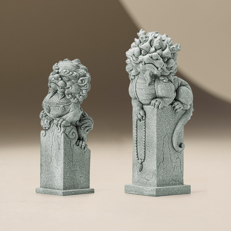 Đồ trang trí thiền chiêu tài sa thạch xanh, đồ trang trí cảnh quan bể cá chìm, đồ chơi trà thú cưng mặt bàn phòng khách sáng tạo