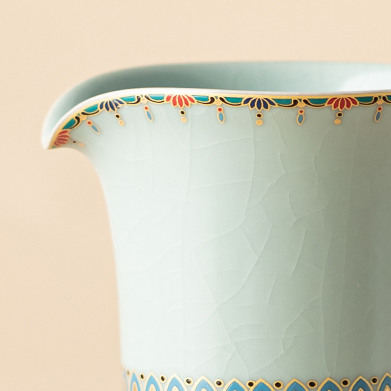 Dunhuang Baoxianghua Ru Kiln Road Cup Dụng cụ pha trà gốm sứ gia dụng Dụng cụ pha trà Haifen có thể nâng cao phụ kiện bộ trà Kung Fu Cốc công cộng