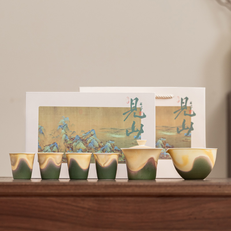 Bộ trà Kung Fu Bộ quà tặng Hộp quà pha trà gửi quà lưu niệm ngày lễ tân gia của lãnh đạo