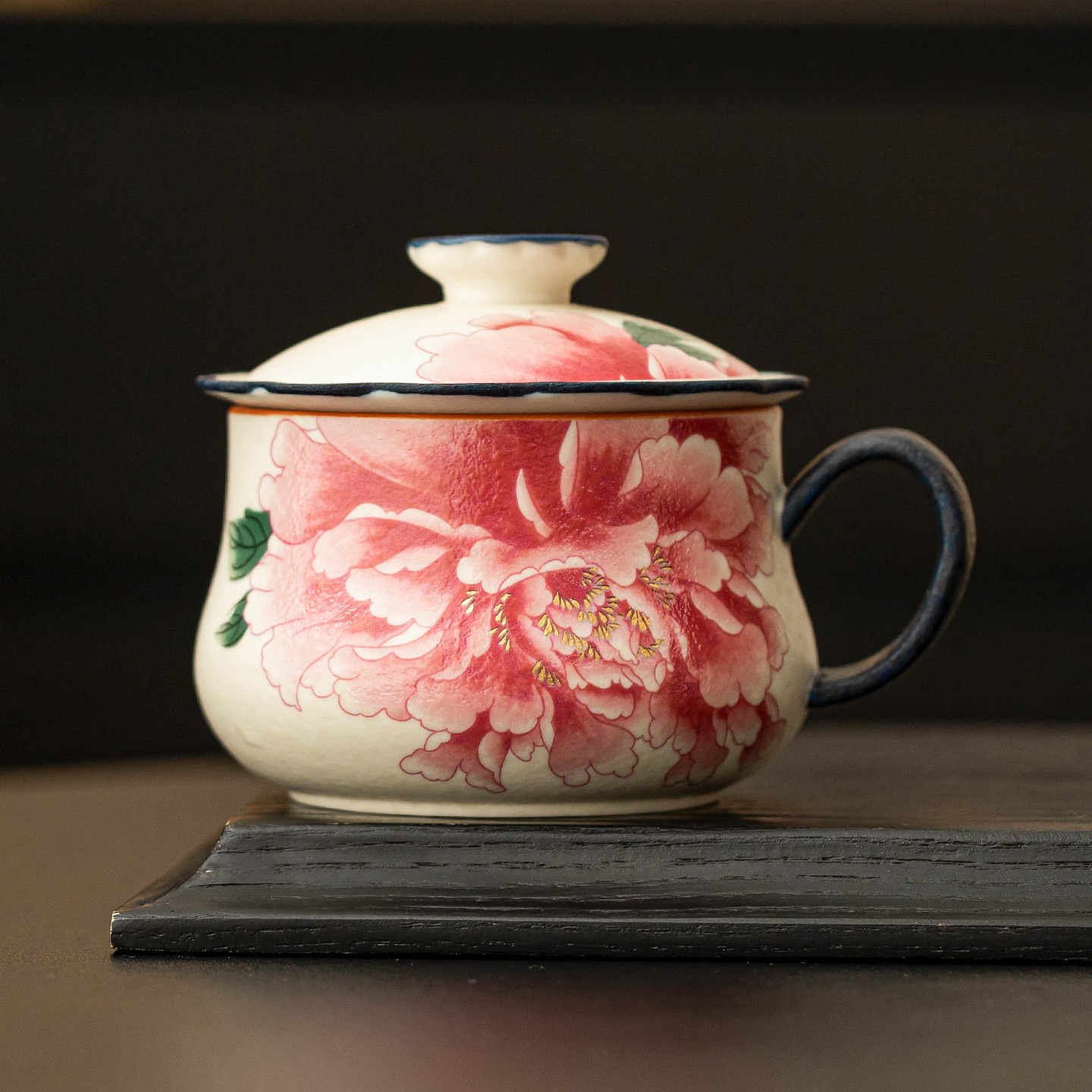 Đá mỏ Baihuakou cá nhân tách trà tách trà cốc pha trà cốc gốm sứ có nắp cốc trà cổ điển tinh tế