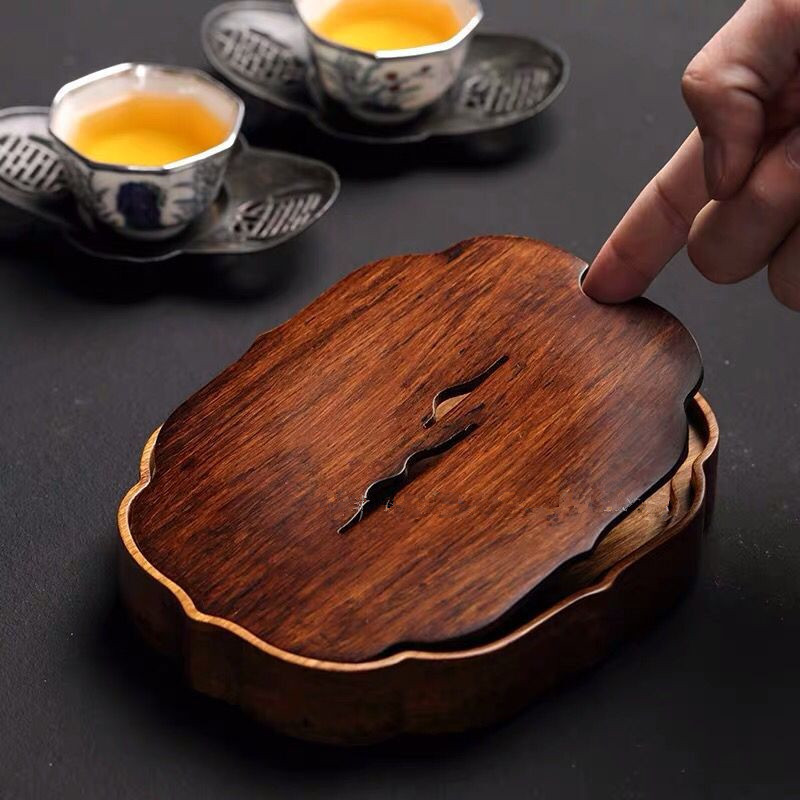 Khay trà nhỏ đựng nước ấm bằng tre nặng đựng nước bằng gỗ rắn, khay pha khô, bộ trà, bàn trà, biển trà, nhà sản xuất nhỏ xách tay bán buôn