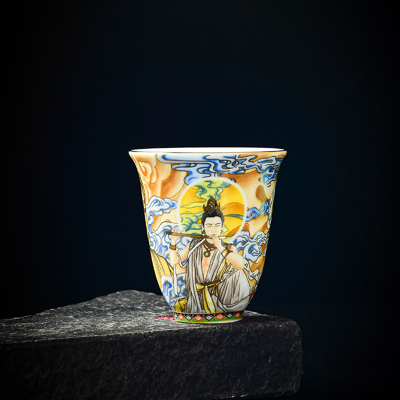 Cốc trà tráng men Đôn Hoàng, cốc thơm, bộ trà gia dụng, cốc trà, cốc chủ nhân gốm sứ Trung Quốc, hộp quà bán buôn