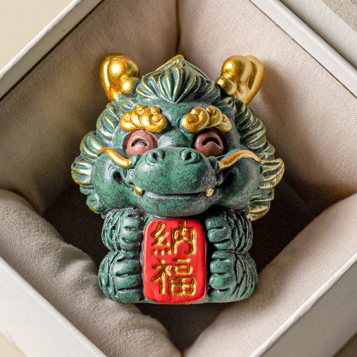 Đồ trang trí phòng khách để bàn Fa Nafu Kylin đồ trang trí linh vật đá sa thạch xanh bàn làm việc trang trí cảnh quan