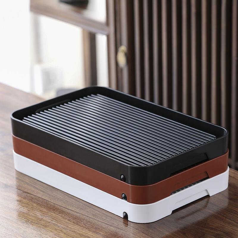 Khay trà kiểu Nhật, bàn trà nhỏ gia dụng, khay đựng trà melamine, để ráo nước, bộ trà Kung Fu hiện đại loại nhỏ, bàn pha khô