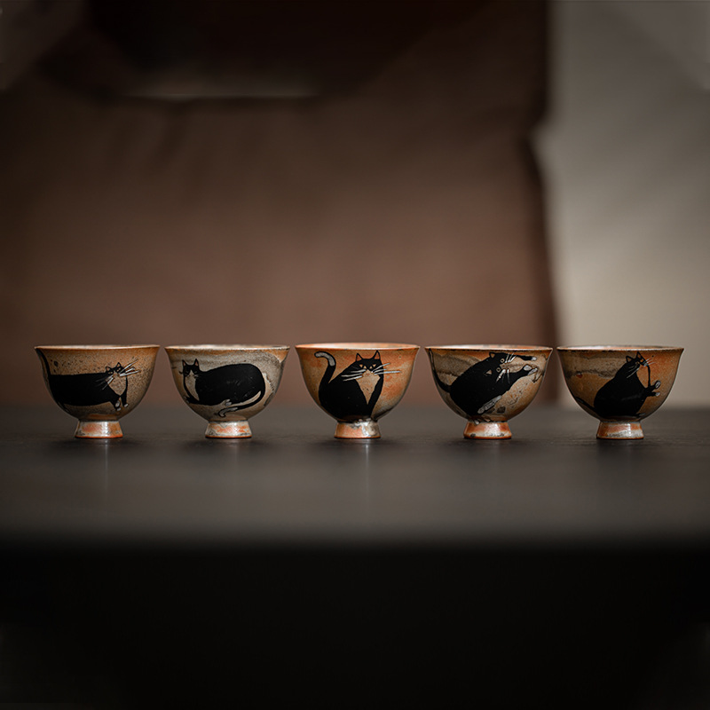 Cốc nấu ăn thay đổi Zhiye Cat Qingzun Cốc trà Kung Fu Gốm Sứ Cổ Điển Thủ Công Nhật Bản Cốc trà ngon Cốc Chủ Nhỏ Cốc đơn