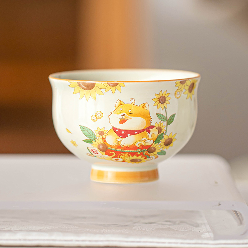 Tách trà gốm lớn có men tro, Tách trà gia đình tròn và trang nhã, Cốc chủ, Một mảnh.