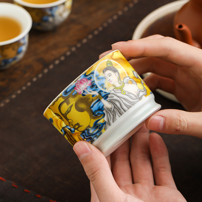 Cốc sứ soda men Đôn Hoàng Rongtian tách trà cốc chủ sở hữu cá nhân cốc đơn tách trà tách trà bộ trà Kung Fu