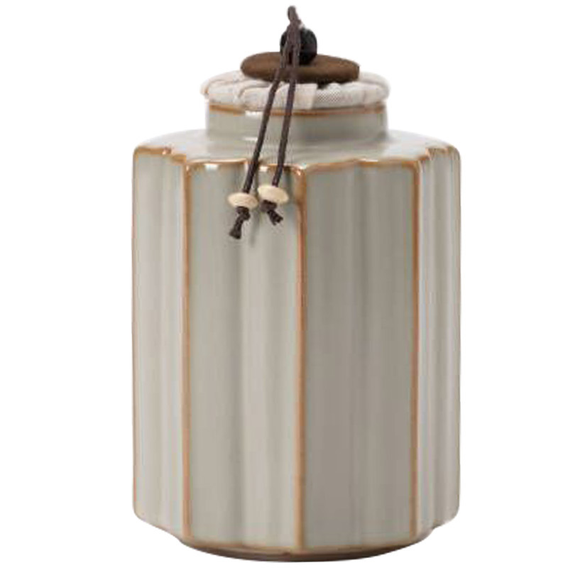 Hộp đựng trà gốm sứ Ruyao, hộp kín, hộp đựng trà chống ẩm cỡ lớn, Hộp đựng trà Pu'er, hộp đựng trà