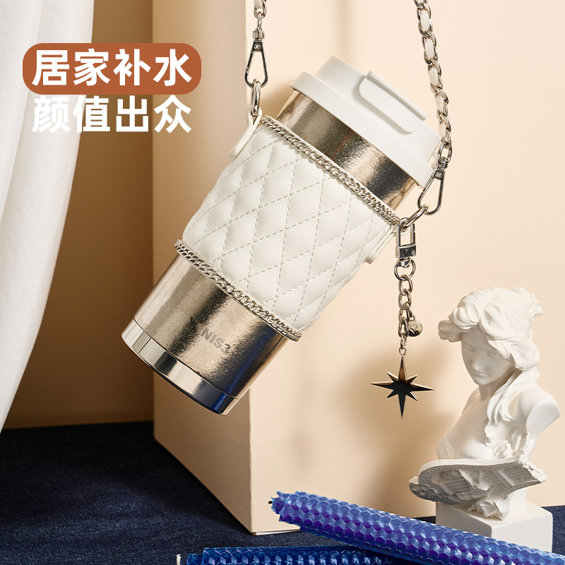 Ly giữ nhiệt Titanium an toàn sức khỏe 500ml YKQ24 đựng cafe, trà