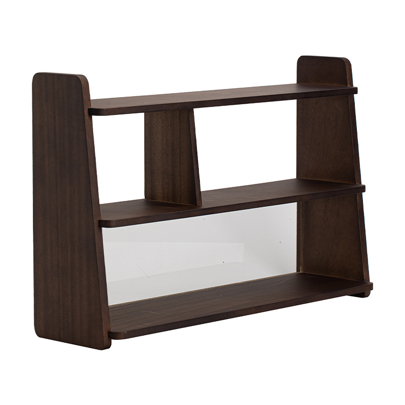 Giá để đồ gỗ óc chó kiểu Trung Quốc mới ấm trà bằng gỗ rắn cốc trưng bày giá để đồ tủ đựng ấm trà sành màu tím đặt bộ trà Kung Fu