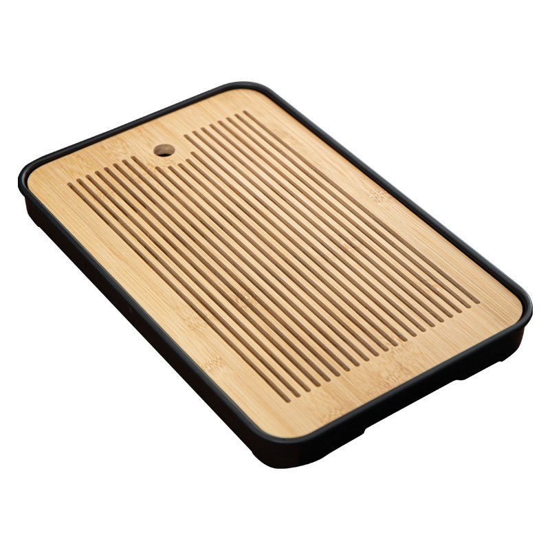 Khay trà nhỏ gia dụng thoát nước bàn trà đơn giản khay tre pha khô melamine hình chữ nhật bộ trà Kung Fu lưu trữ nước bán buôn