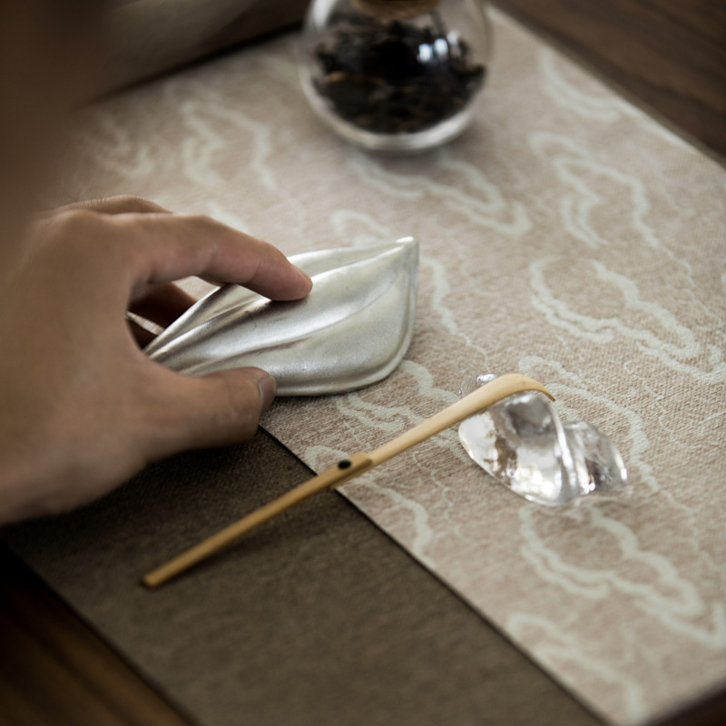 Trà Thiền làm thủ công cánh sen thiếc tri ân Trà Sen Trà thìa cà phê trà Kungfu phụ kiện trà đạo