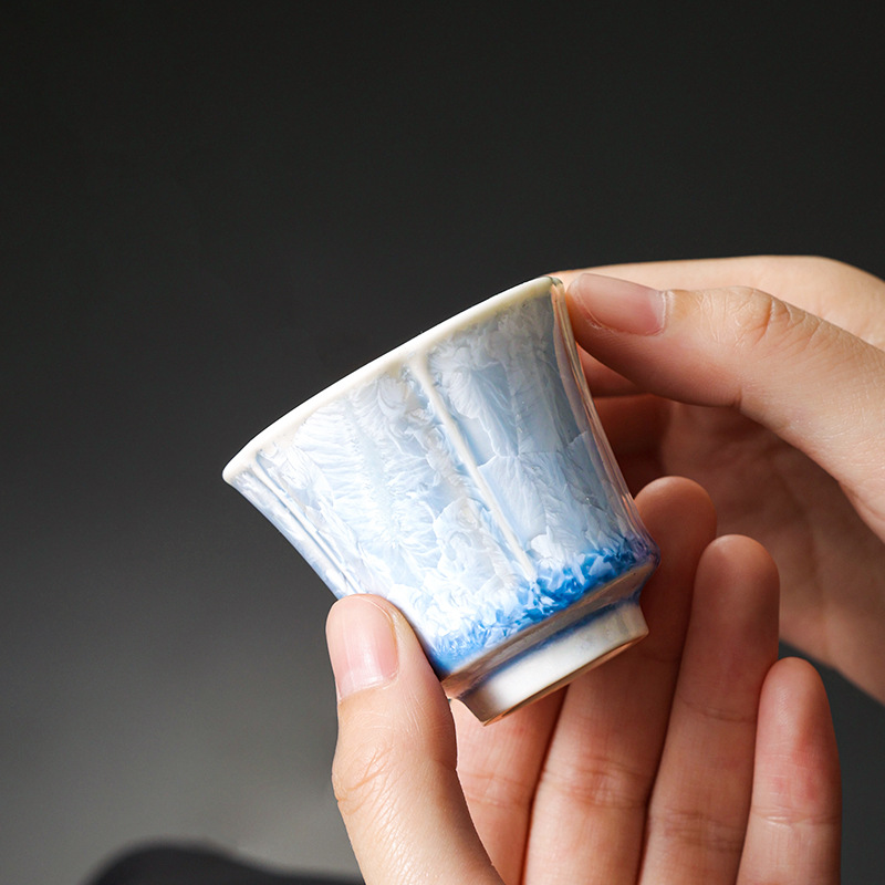 Cốc pha lê tráng men biến đổi gốm sứ cốc trà cốc chủ nhân cao cấp chuyên dụng cá nhân cốc đơn hoa băng cao cấp trà