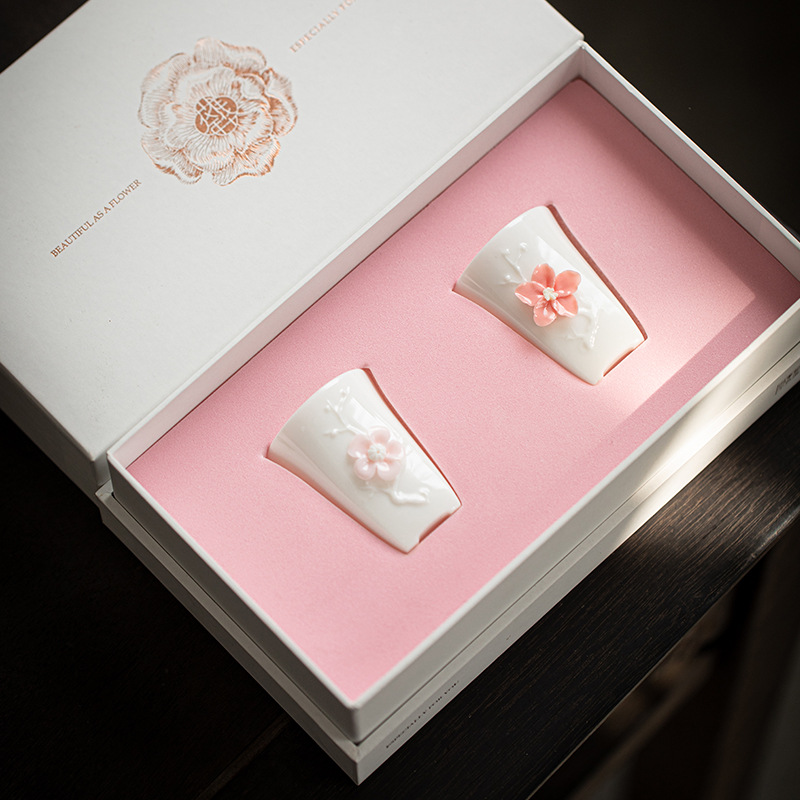 Trong Tâm trạng khi yêu, tách trà ngọc bích làm bằng tay, tách trà nữ, cốc chủ nhân cá nhân, cốc đơn, cốc đôi, hộp quà