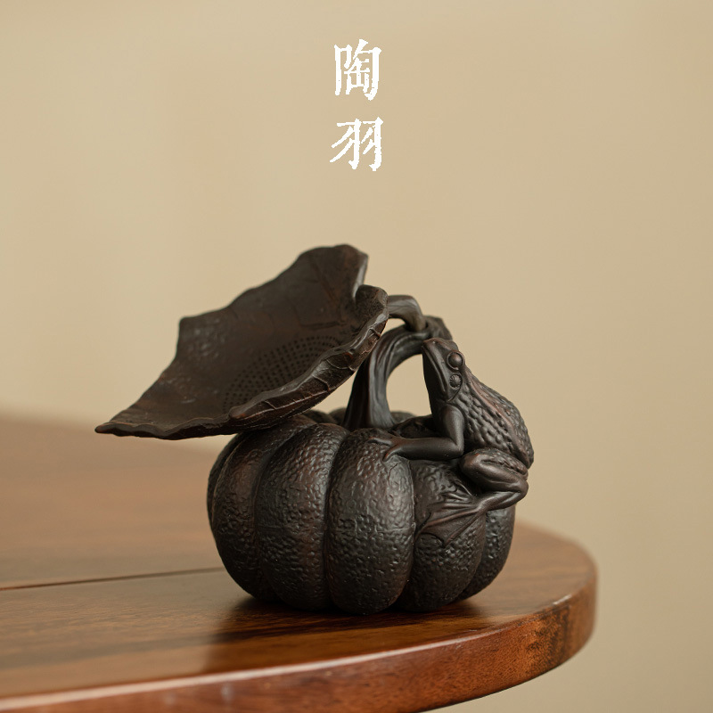 Dụng cụ lọc trà bí ngô gốm màu tím cao cấp mới tích hợp bộ lọc trà tách nước trà bộ lọc trà phụ kiện.