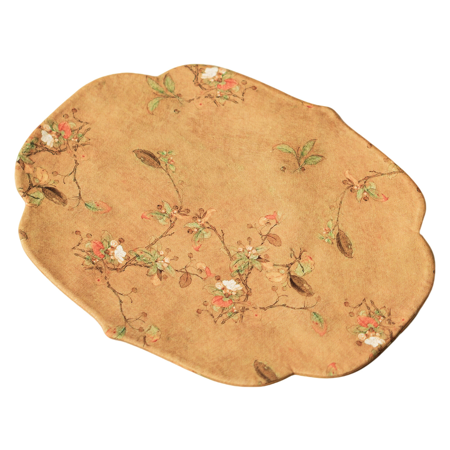 Bàn trà bên hoa thu hải đường kiểu Trung Quốc mới bàn trà thiền ý bàn trà cách nhiệt khăn trải bàn trà khăn trà phụ kiện bộ trà cờ