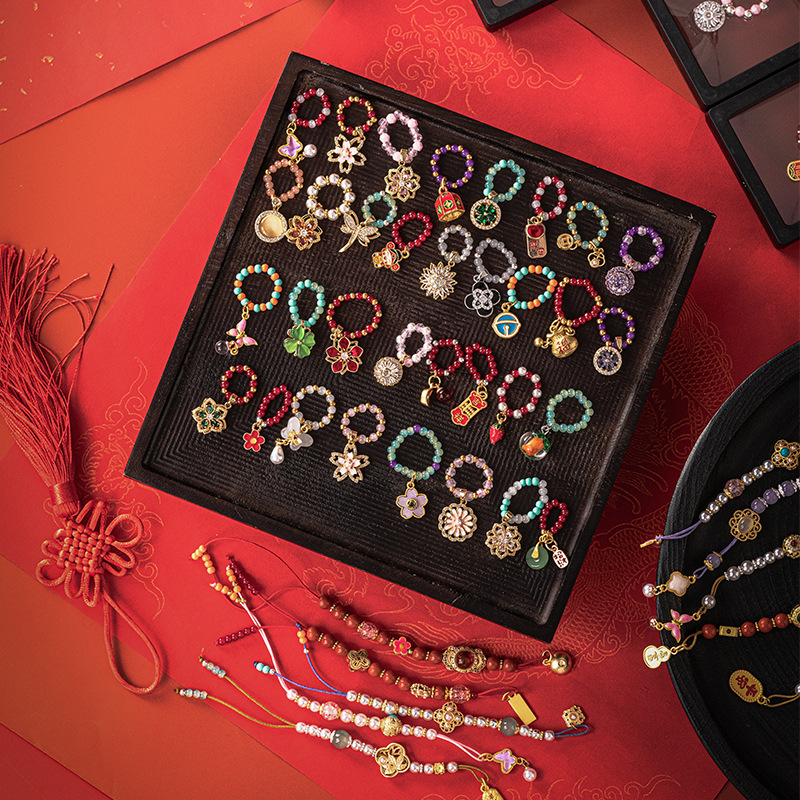 Mặt dây chuyền nhỏ xách tay kiểu Trung Quốc mới mặt dây chuyền ấm trà có nắp gia dụng ấm trà dây trà đồ trang trí phụ kiện trà đạo