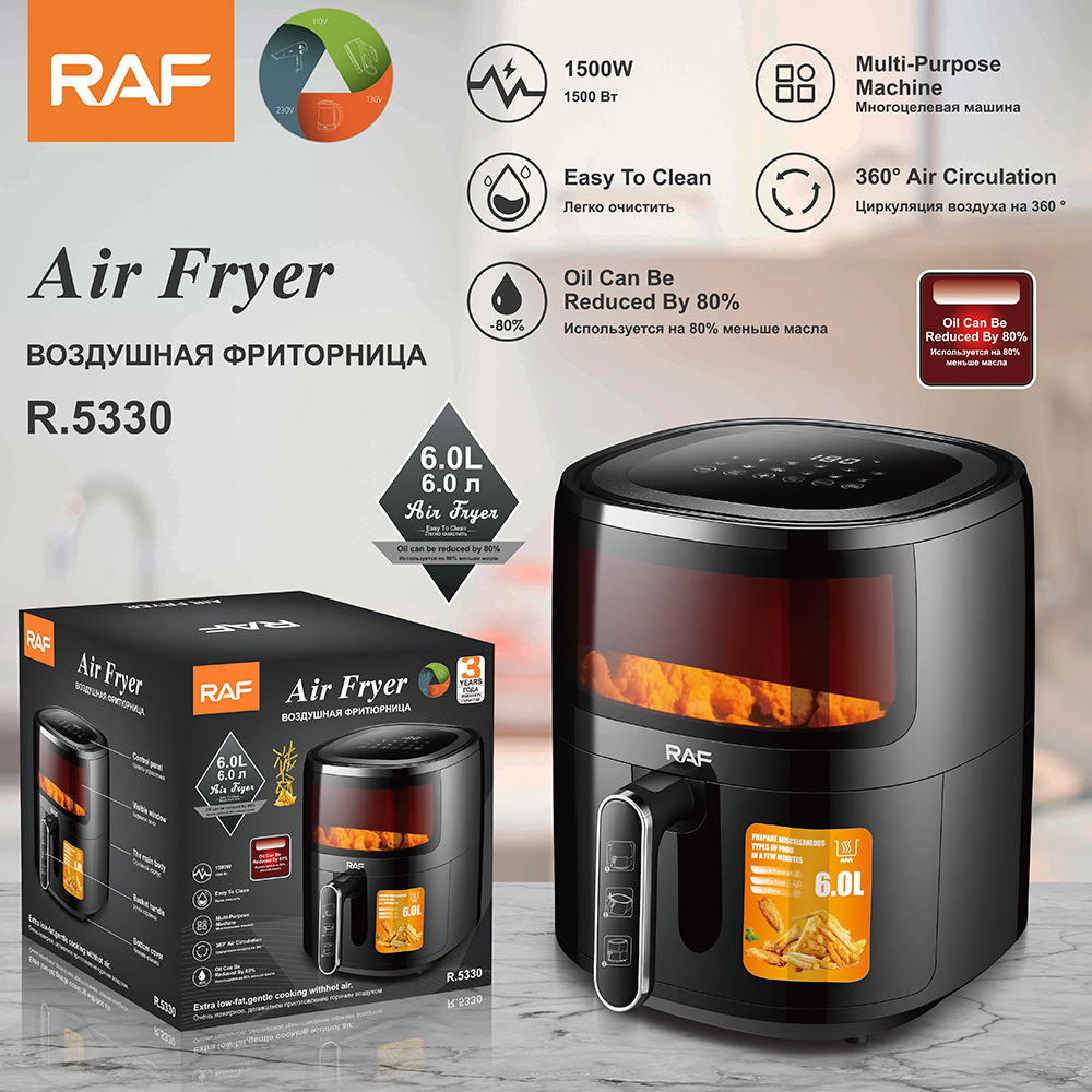 RAF Máy chiên không khí có thể nhìn thấy tiêu chuẩn Châu Âu Lò nướng gia dụng Máy Chiên Điện đa chức năng Máy khoai tây tự động