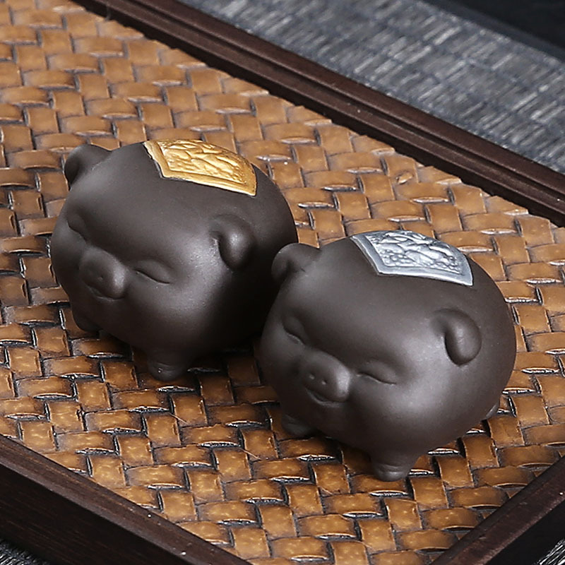 Đồ trang trí thú cưng trà cát tím quốc triều có thể nâng cao phong cách quốc gia dễ thương sáng tạo phòng khách phòng trà để bàn để bàn để đồ trang trí cá tính