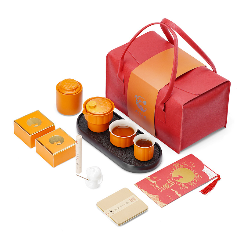 Bộ ấm trà Trung thu Hộp quà Bộ ấm trà du lịch Bộ cốc khách nhanh Quà Tặng lưu niệm Quốc Triều Quà tặng doanh nghiệp Quà lưu niệm sáng tạo