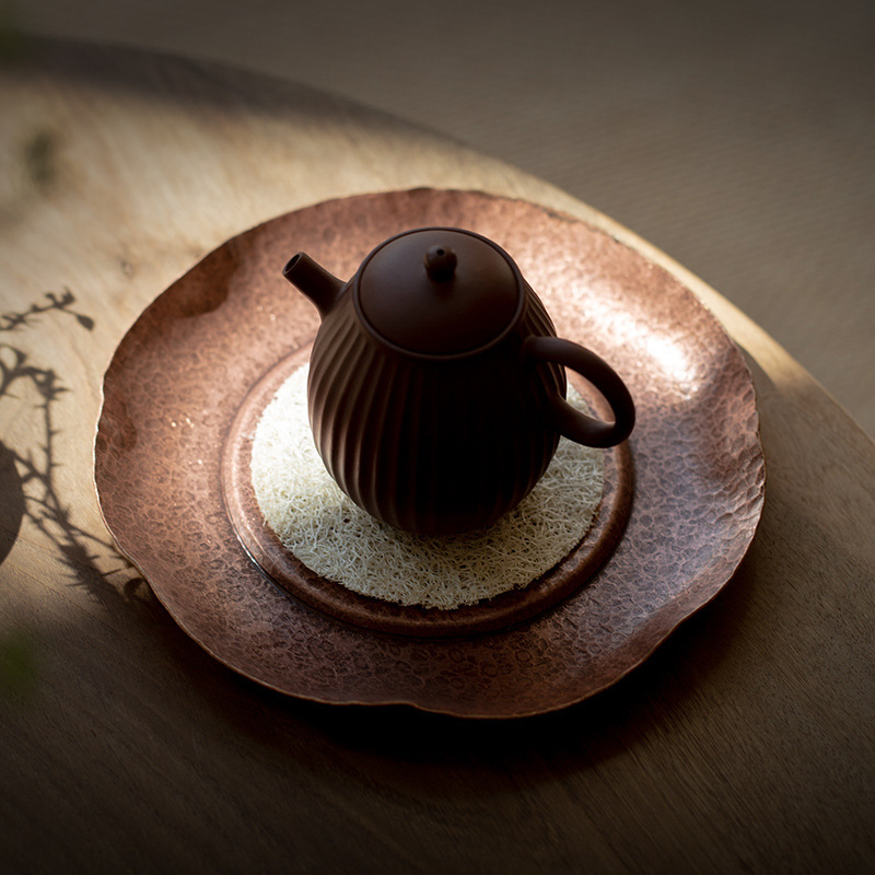 Bán buôn ấm búa chịu đồng nguyên chất khay xốp khô Khay trà lá sen thủ công khay trà khay trà khay trà khay trà Phụ Kiện Bộ trà