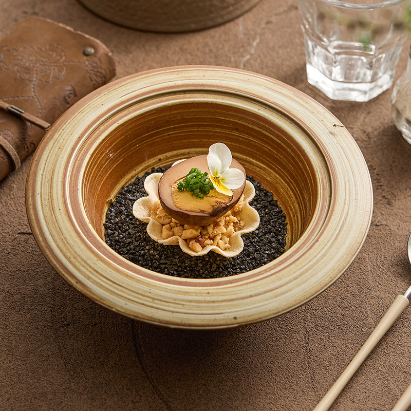 Bộ đồ ăn đặc trưng Jupiter đĩa gốm đĩa đựng thức ăn đĩa mũ rơm gia dụng đĩa sáng tạo khách sạn thương mại đĩa kết hợp đĩa súp sâu