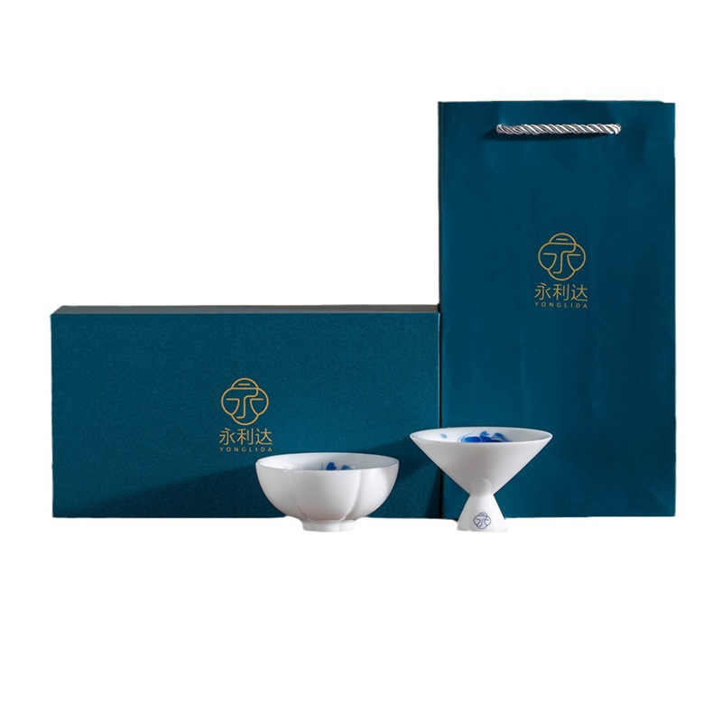 Cốc trà Koi vẽ tay bằng sứ đá pha lê Yunwo cốc chủ nhân cốc hương thơm cốc cá nhân cốc trà Kung Fu quà tặng sứ trắng