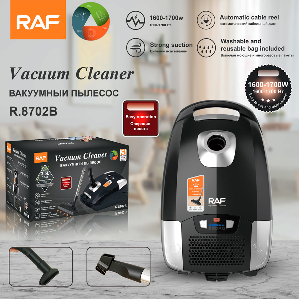 Màn hình thông minh RAF Châu Âu Máy hút bụi gia đình mạnh mẽ Máy hút bụi di động ngang R.8702 3.5L