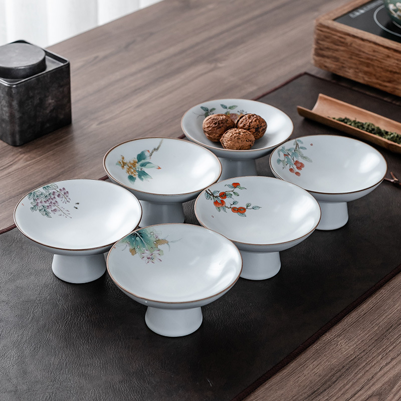 Khay giải khát Thiền kiểu Trung Quốc khay trái cây chân cao bàn trà phòng khách gia dụng khay đồ ăn vặt các loại hạt trái cây sấy khô cho Phật