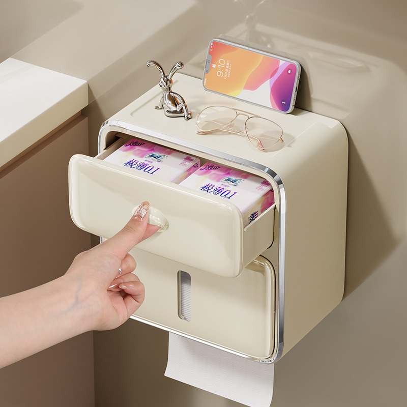 Hộp đựng khăn giấy nhà vệ sinh Giá cuộn giấy không đục lỗ cho nhà vệ sinh Hộp giấy vệ sinh Hộp giấy vệ sinh Hộp rút giấy Kiểu treo tường