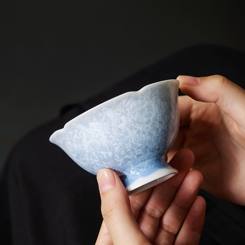 Cốc trà tráng men pha lê biến đổi gốm sứ cốc chủ nhân cao cấp chuyên dụng cá nhân cốc đơn hoa đá bộ trà cốc trà