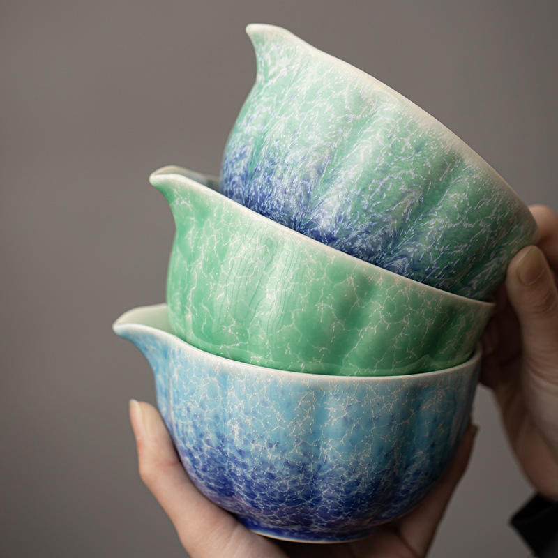 Lò nung sáng tạo thay đổi đá hoa gốm sứ Matcha bát cốc trà đứng phụ kiện dụng cụ trộn bọt dụng cụ pha trà giả Song