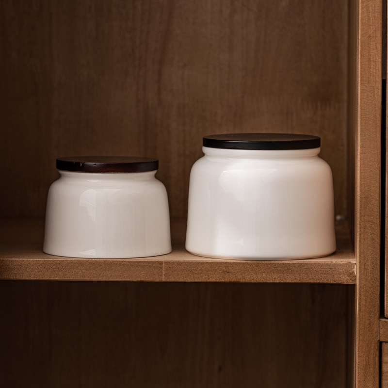 Bình trà sứ trắng Dehua, bình kín, Bình Đựng Trà chống ẩm cầm tay cỡ nhỏ, bình rỗng, bình trà gốm sứ kiểu Nhật