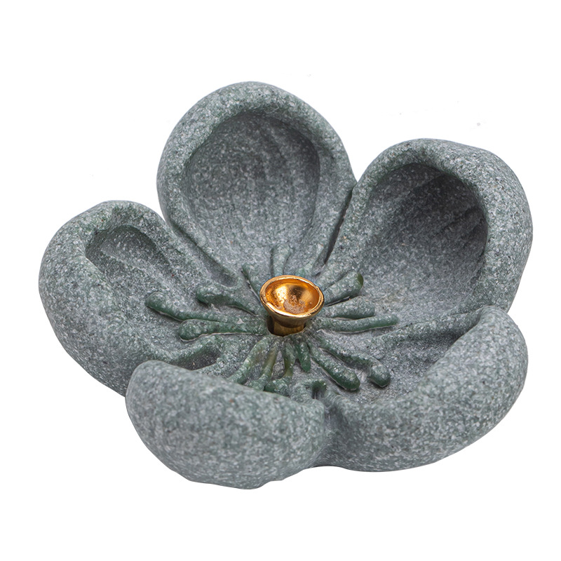 Phụ kiện dụng cụ pha trà gia dụng cắm hoa mận sa thạch xanh phụ kiện trang trí bàn trà khay hương đồ trang trí dụng cụ xông hương cỡ nhỏ