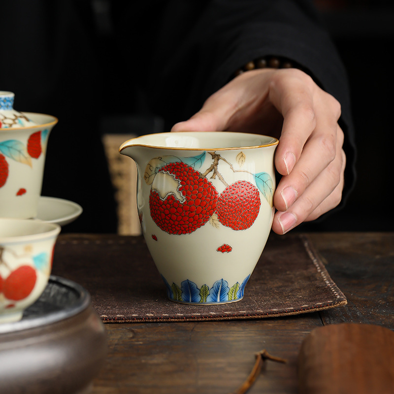 Cốc đường Lychee gốm sứ chịu nhiệt gia dụng cao cấp tinh tế dung tích lớn đồ trà Haifen phụ kiện bộ trà Kung Fu