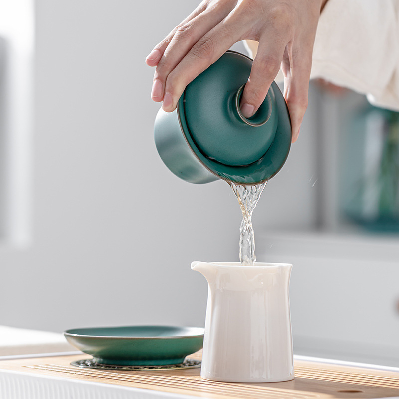 Bát có nắp gốm thô bằng lò nung kiểu Nhật bát có nắp đậy bằng gốm sứ thủ công cỡ lớn Bộ trà Kung Fu Bát trà cốc pha trà