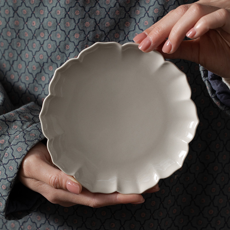 Ấm khay pha khô gốm sứ xám thực vật kiểu Trung Quốc, bộ trà Kung Fu cổ điển gia dụng, khay giải trí thu hải đường, khay trà