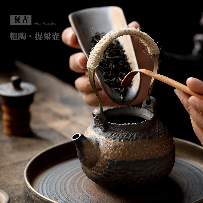 Ấm trà gốm sứ cổ điển ấm trà ấm trà ấm trà dụng cụ trà kung fu gia dụng ấm trà ấm đơn nhà sản xuất bán buôn