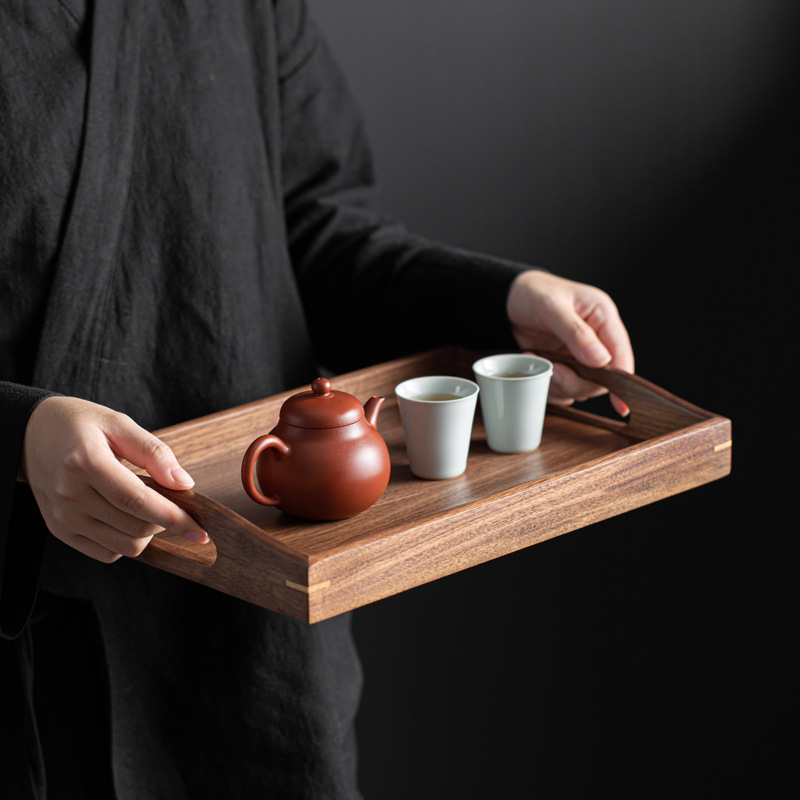 Bán buôn khay đựng óc chó khay đựng bọt khô Cỡ lớn Cỡ Nhỏ Khay đựng bánh Bắc Âu khay đựng đồ ăn nhẹ sushi hình chữ nhật bằng gỗ khay đựng trà