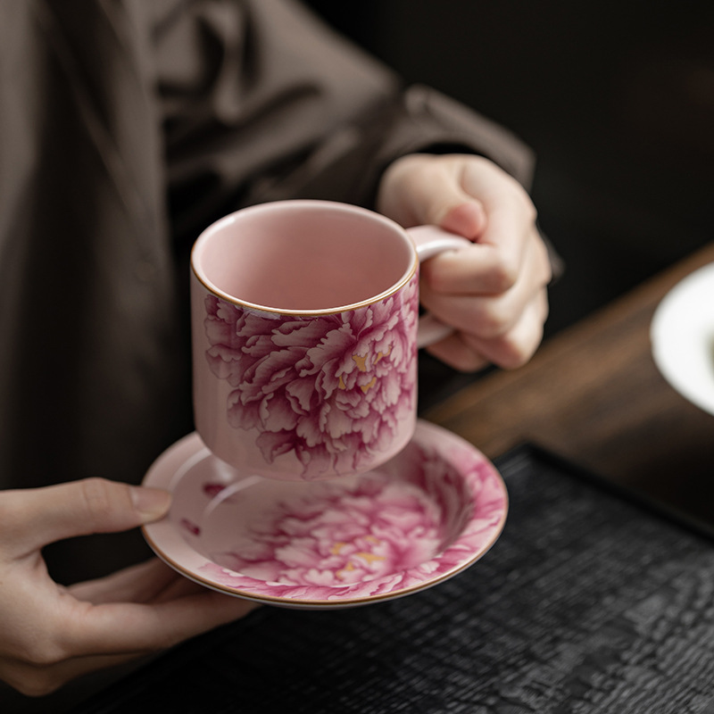 Cốc cà phê Ruyao quốc gia màu Tianxiang cốc gốm sứ lưu niệm cốc uống nước cốc pha trà cốc trà chiều